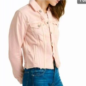 Lucky Brand Pink Denim Cropped Jacket